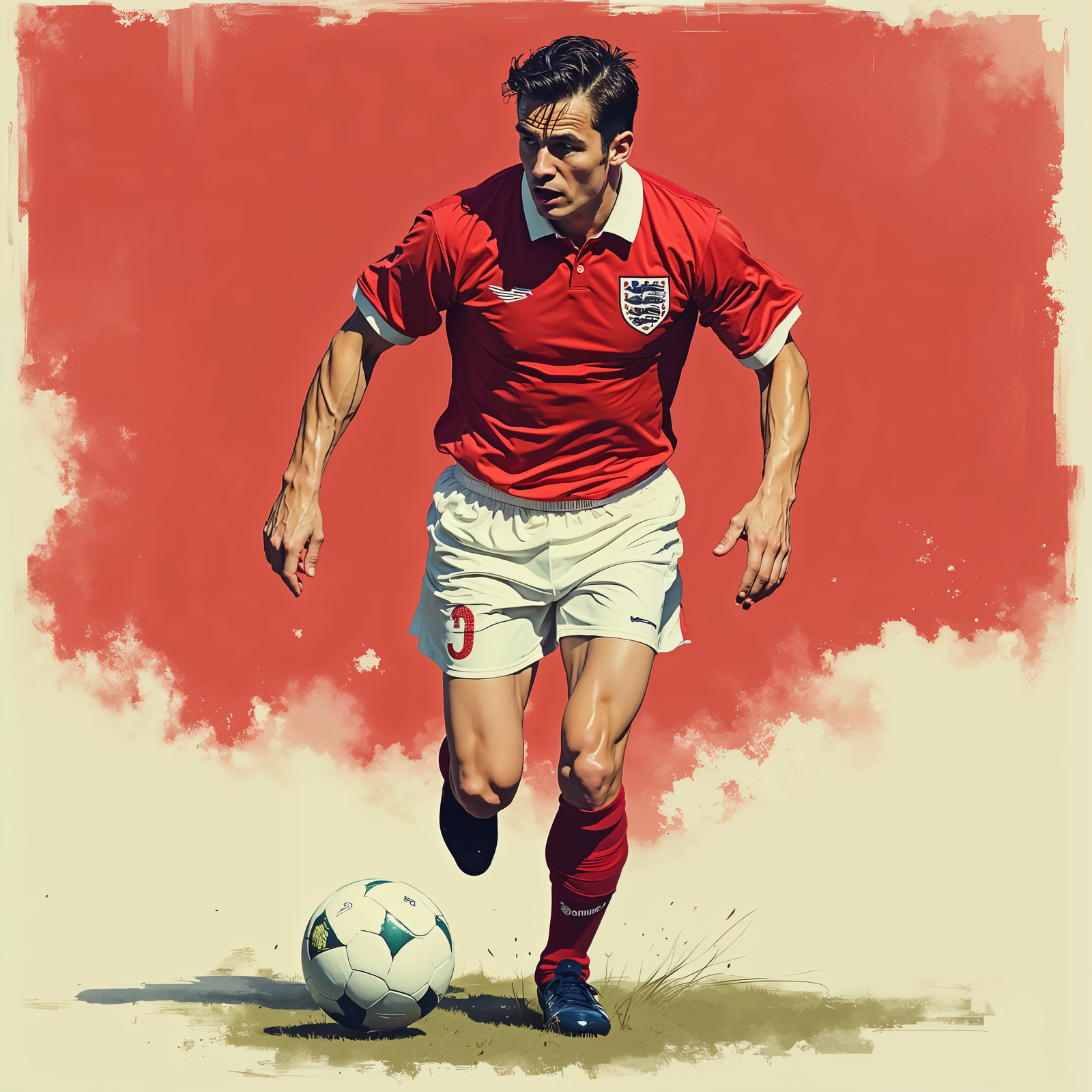 Football player generated with AI for the page England retro football shirts